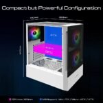 ⁦صندوق كمبيوتر GAMDIAS TALOS E3 WH MID TOWER ATX مع 3مراوح لوح زجاجي جانبي لون ابيض⁩ - الصورة ⁦3⁩