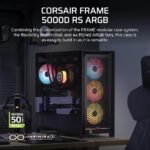 ⁦صندوق كمبيوتر CORSEIR FRAME 5000 SERIES MID TOWER ATX لون اسود Z.17671902567061527⁩ - الصورة ⁦2⁩