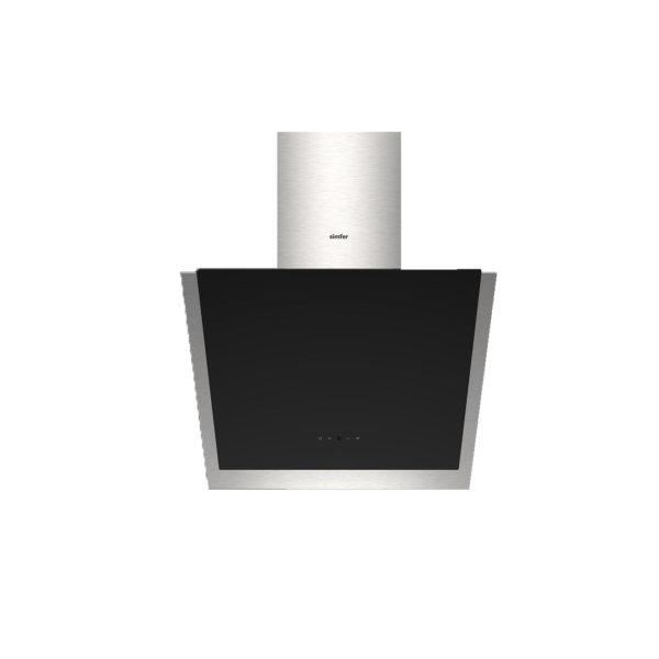 Simfer Hood 60cm Steel With Black Front Glass