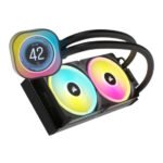⁦مبرد مائي للمعالج كورسير Corsair iCUE LINK H100i LCD 240 مم RGB، أسود Z.17669354386976843⁩ - الصورة ⁦3⁩