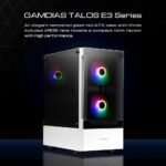 ⁦صندوق كمبيوتر GAMDIAS TALOS E3 WH MID TOWER ATX مع 3مراوح لوح زجاجي جانبي لون ابيض⁩ - الصورة ⁦6⁩